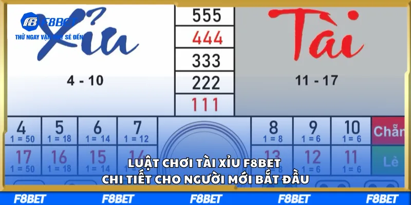 Luật Chơi Tài Xỉu F8BET Chi Tiết Cho Người Mới Bắt Đầu
